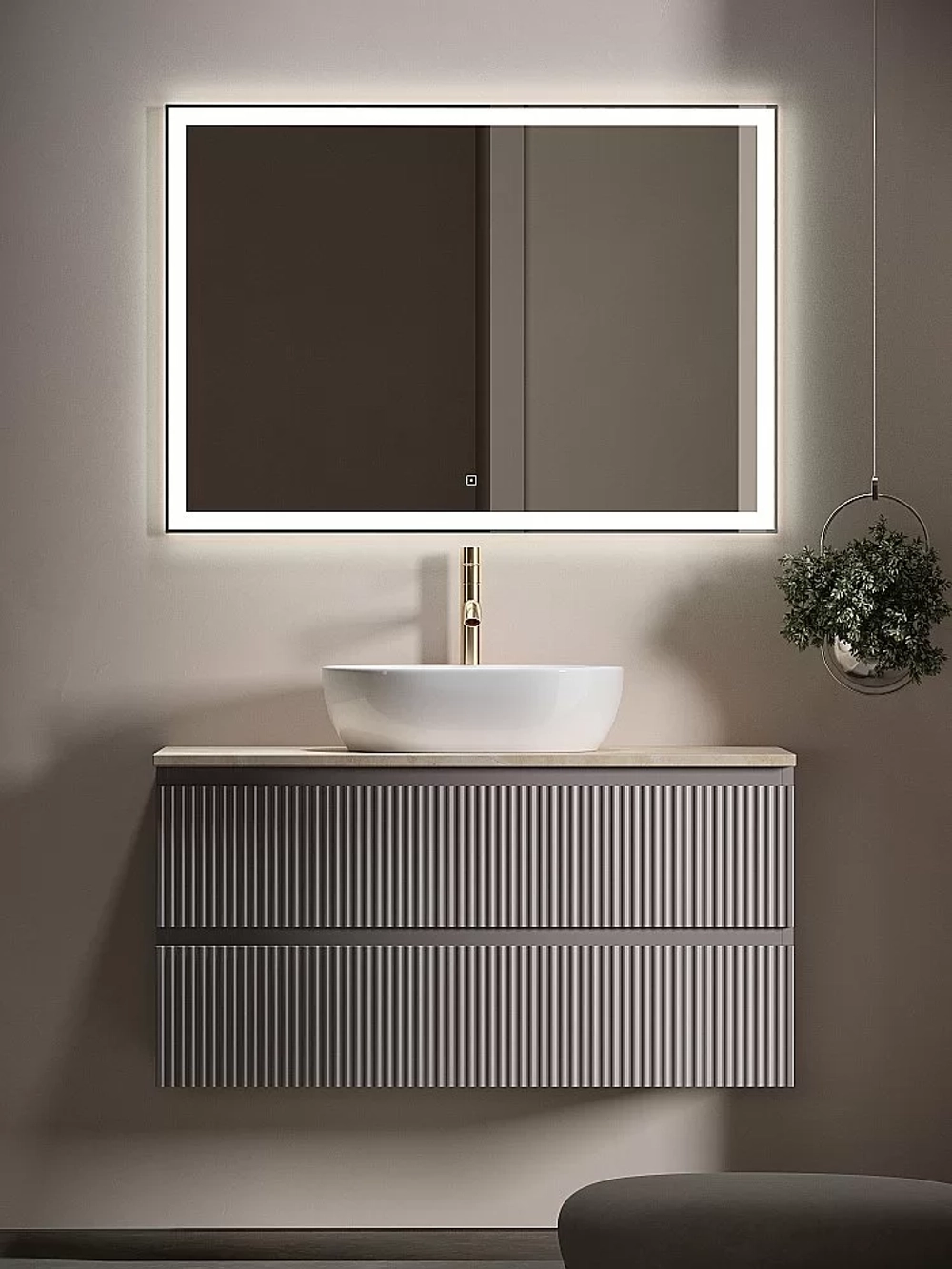 Тумба с раковиной Sancos SNOB R 100 со столешницей, Doha Soft