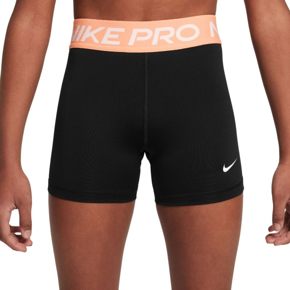 Детские шорты Nike Girls Pro 3in - black/apricot agate/white