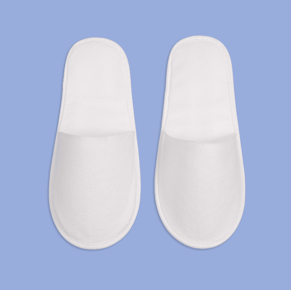 Тапки пэт, закрытый мыс (100 пар) одноразовые подошва 3 мм, белые