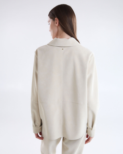 Рубашка из искусственной замши молочный