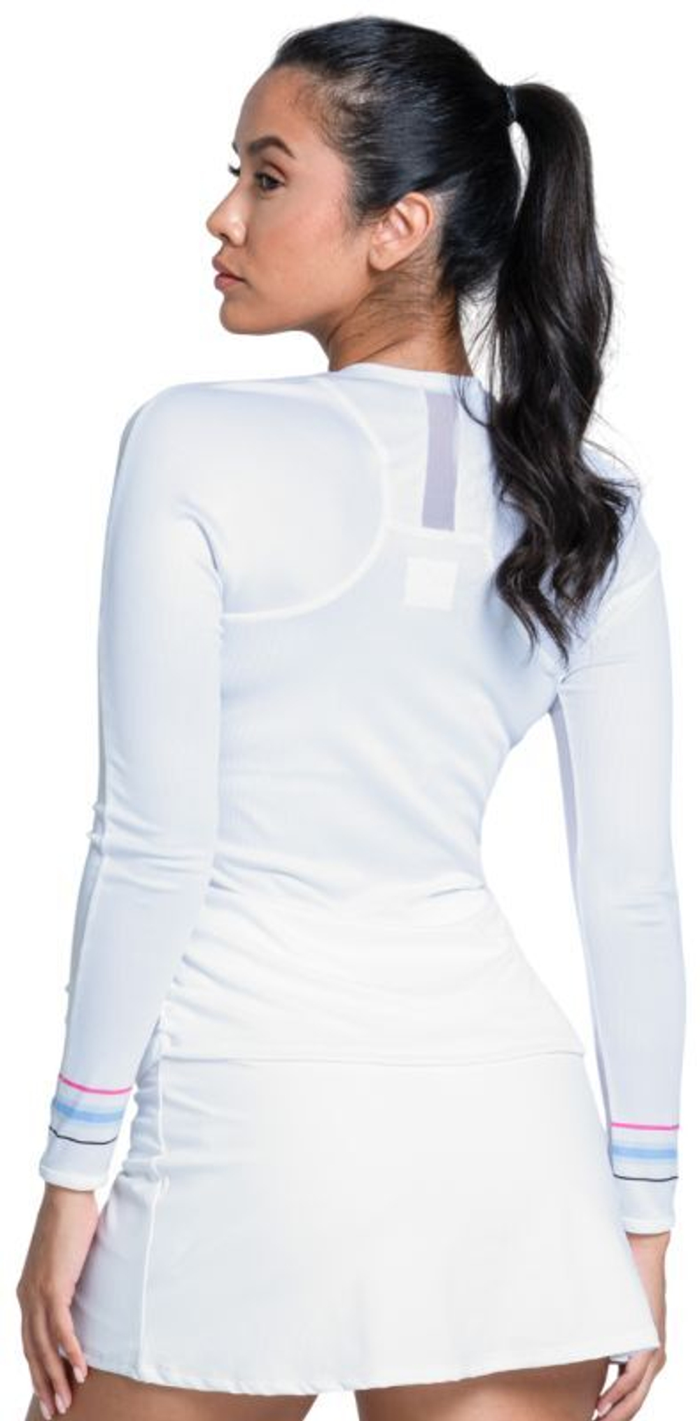 Женская теннисная футболка с длинным рукавом Lucky in Love Got The Blues Blue Streak Long Sleeve