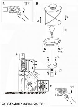 Наземный низкий светильник Eglo Hilburn 1 94867