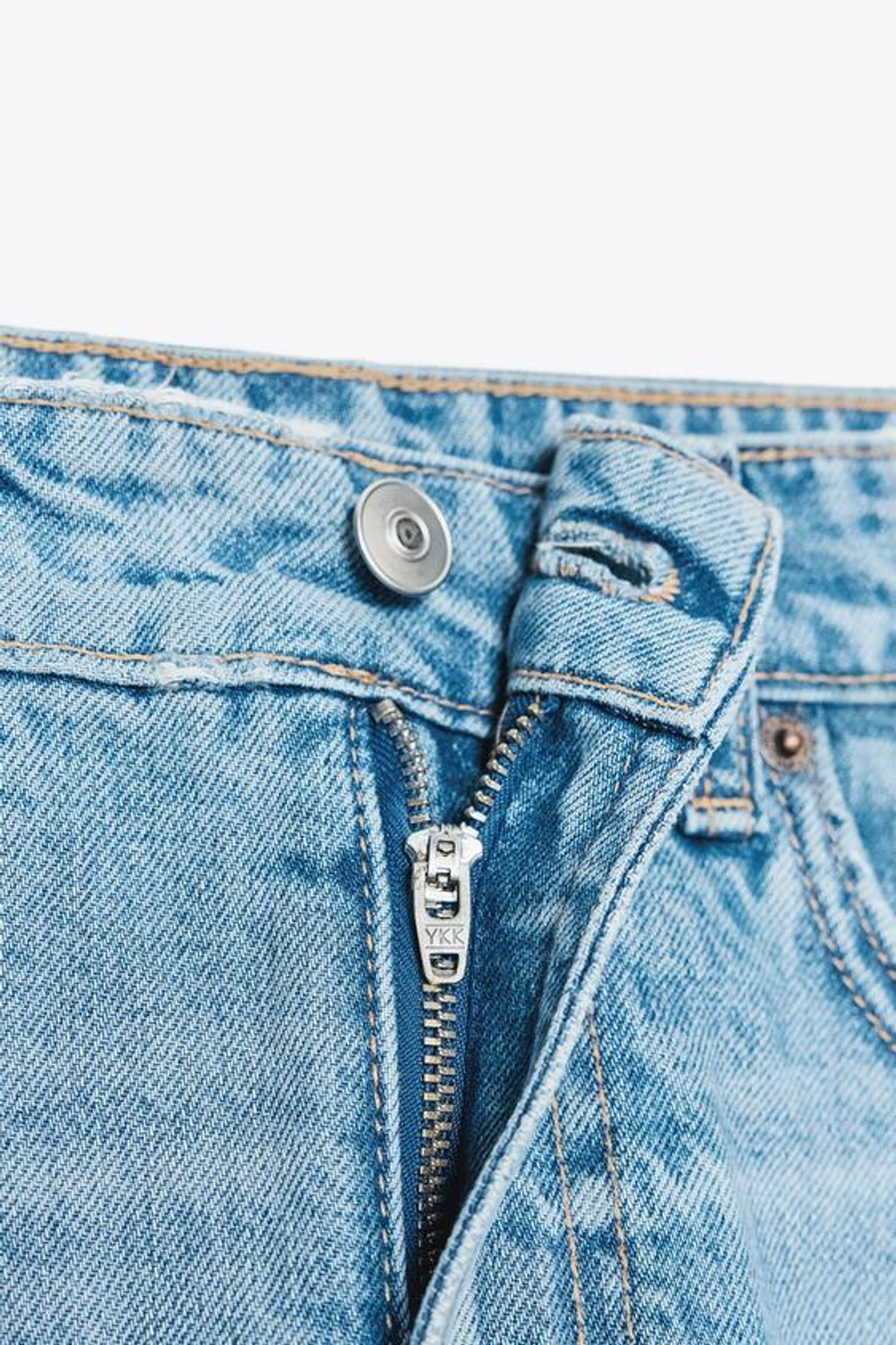 ZARA ДЖИНСОВАЯ ЮБКА-ШОРТЫ TRF, СИНИЙ