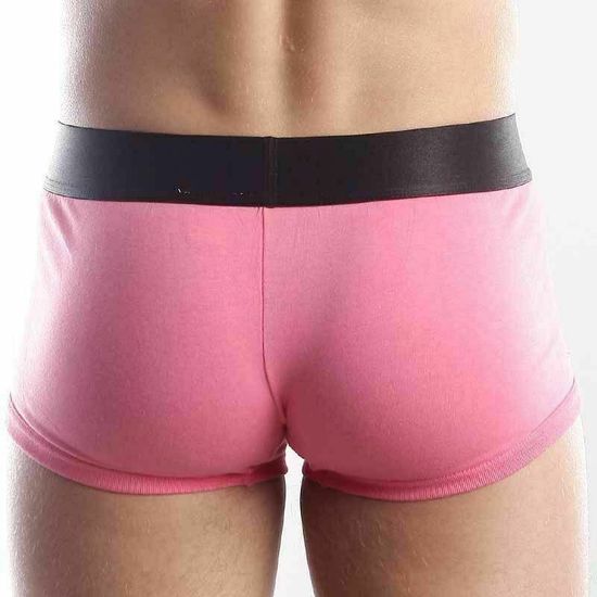 Мужские трусы боксеры розовые с черной резинкой Calvin Klein Steel Black Waistband Pink
