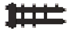 Распределительный коллектор (дублер компакт) 4 (2+1+1) отопительных контура Warme WKD.R.60.К с гидравлическим разделителем (до 60 кВт)