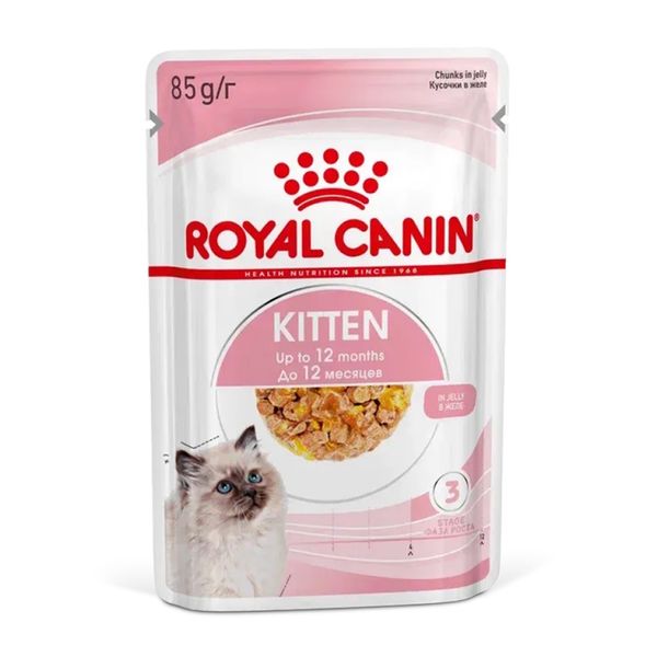 Пауч Royal Canin Kitten Jelly для котят в период второй фазы роста в возрасте до 12 месяцев, кусочки в желе