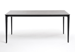 "Малага" обеденный стол из HPL 160х80см, цвет "серый гранит", каркас черный