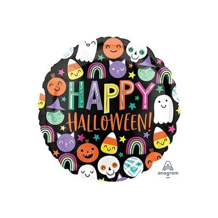 Шар круг "Хеллоуин. Счастливые Лица" 45 см