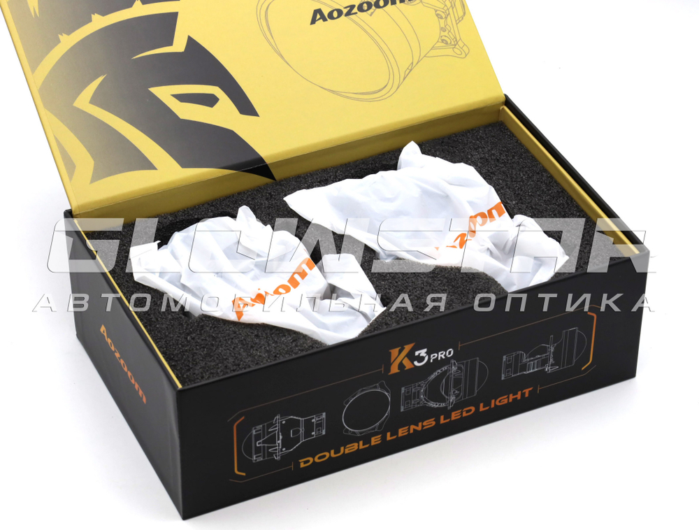 Билед модули Aozoom K3 Pro 2025 Dragon Knight New (новое поколение) 3.0 дюйма, 2 чипа, 5500K, 12V, 50W/60W, крепление 3R (комплект, 2шт)