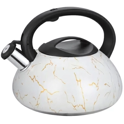 Чайник из нержавеющей стали 3л индукционное дно «Белый мрамор» Катунь КТ-151MW