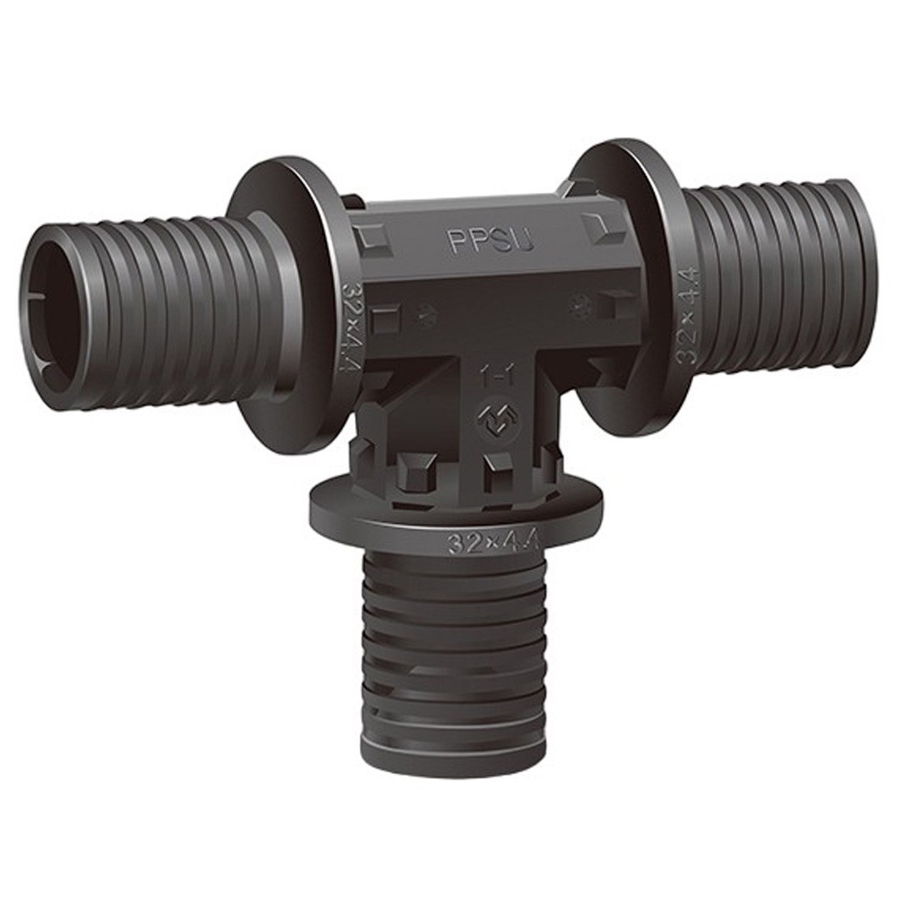 Тройник VARMEGA Slide-fit равносторонний, 25, аксиальный, PPSU, VM50403