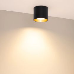 Светильник SP-BISCOTTO-R90-8W Warm3300-MIX (BK-GD, 80 deg, 230V) (Arlight, IP54 Металл, 5 лет) 055025