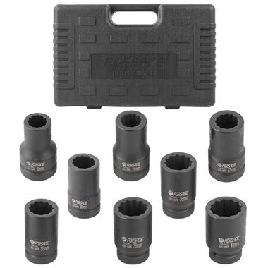 Набор головок ударных глубоких 1''8пр. (12гр.) (22,24,27,30,32,36,38,41мм),в кейсе Forsage F-8081-9MPB