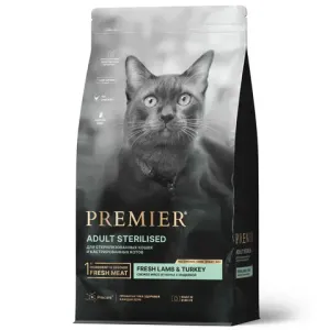 Уценка! Повр.упак/Сухой корм Premier Cat Lamb&Turkey Sterilised для стерилизованных кошек из свежего мяса ягненка с индейкой