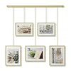Панно для фотографий Exhibit 5 рамок латунь