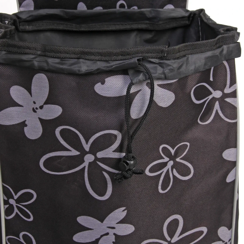 Тележка хозяйственная с сумкой (93*30*34см, колеса 16см,грузоподъемность до 30 кг) Черная