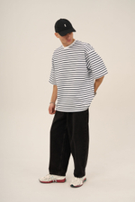 Футболка KUL'TURA OverSize "Basic" Полоска Черный