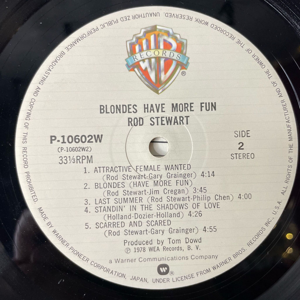 Винтажная виниловая пластинка LP Rod Stewart Blondes Have More Fun (Japan 1978) (No Obi) Scarred And Scared