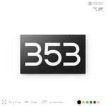 Номер на дверь 353, табличка на дверь для офиса, квартиры, кабинета, аудитории, склада, черная 120х70 мм, Айдентика Технолоджи