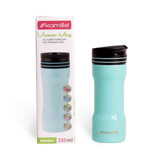 Термокружка 320 мл. из нержавеющей стали Kamille KM-2061 (2 в 1) со сменным горлышком