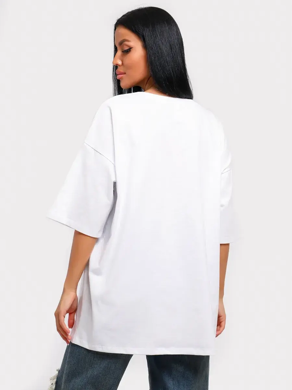 Футболка оверсайз больших размеров принт