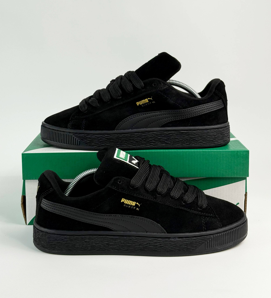 Кроссовки Puma Suede XL с мехом #B63 (черн.)