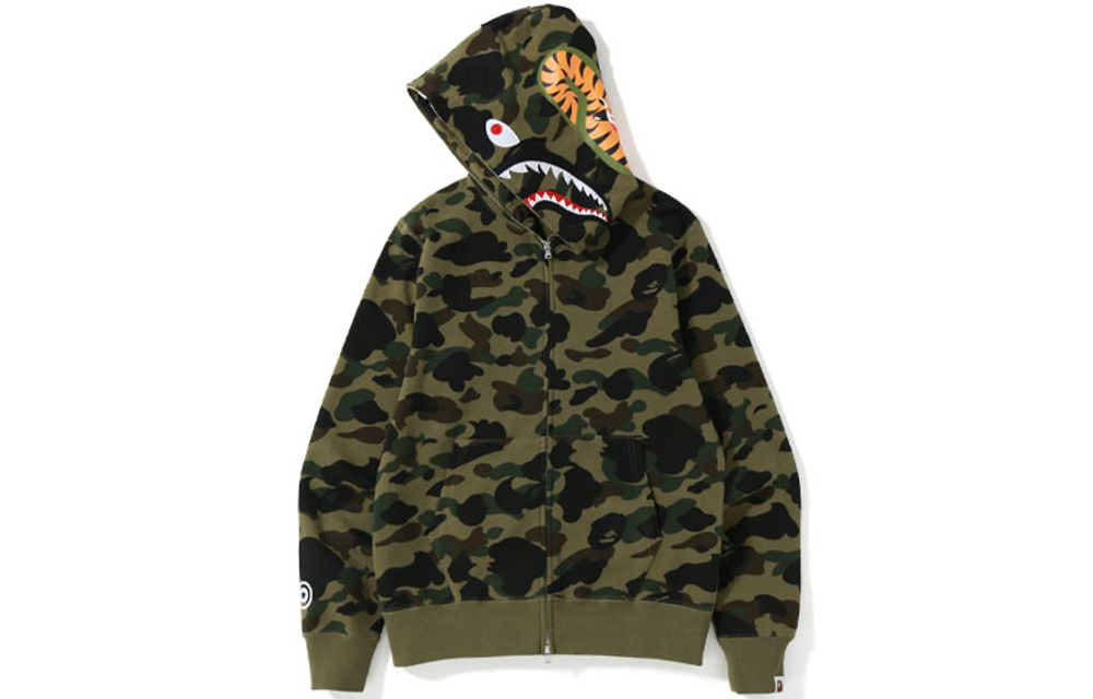 A Bathing Ape 1st Camo Shark Full Zip Худи Fw22 зеленый