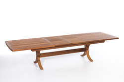 LOTUS Стол обеденный деревянный раздвижной, массив ироко