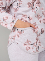 Костюм с брюками КБ-71/бежмеланж-кофецветы