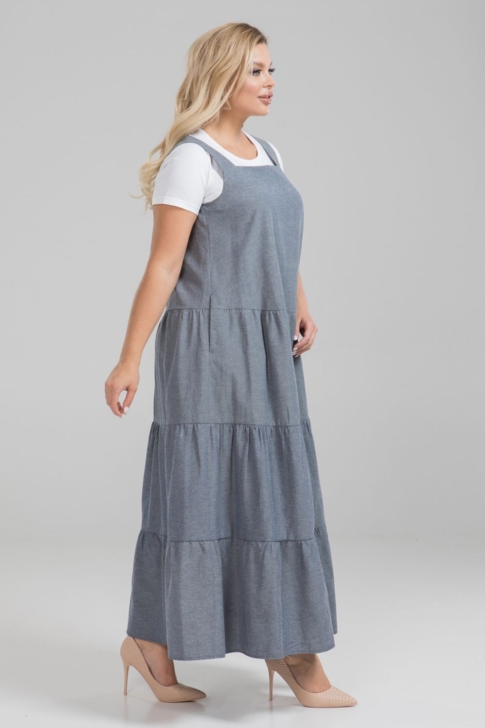 Сарафан 1251 серый Novita (Акция)