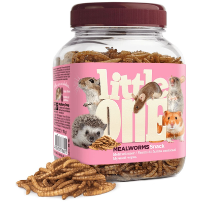 Little one банка лакомство для всеядных грызунов мучной червь, 70г
