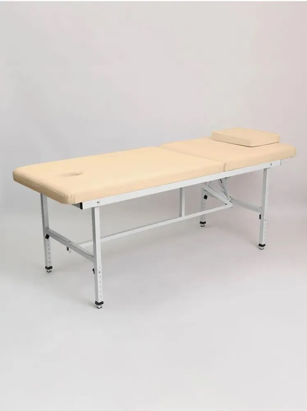 Массажный стол стационарный Massagecomplekt, с регулировкой высоты и вырезом для лица, 190/70, черный