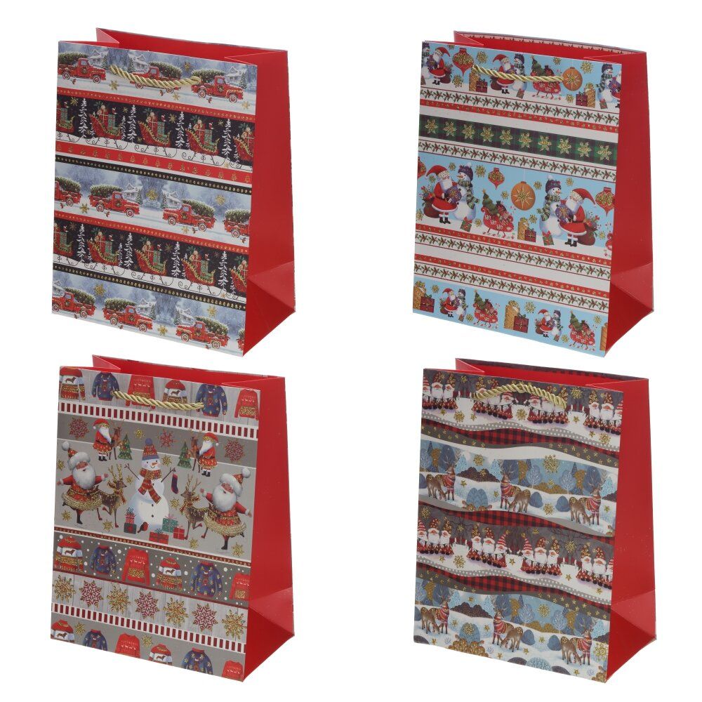 GAEM Пакет подарочный S (бумага 210г/м2, блок 12шт), L18 W10 H23 см, 4в.