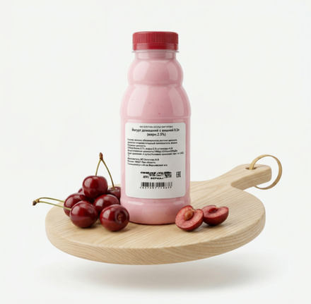Йогурт Вишня домашний 2.5% 0.3л, КФХ Золотова
