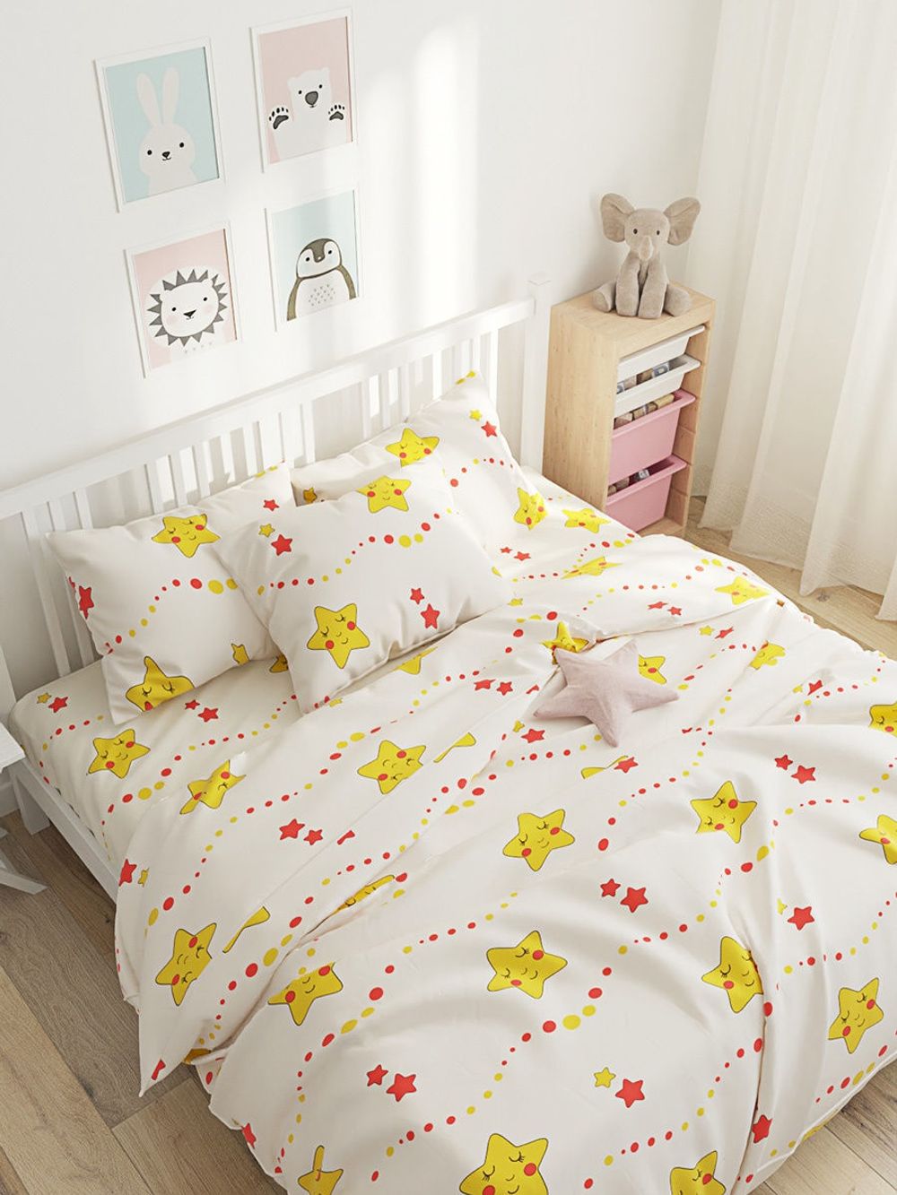 Пододеяльник Сказка "Летние звезды" 2-спальный на молнии 175х215 см, перкаль