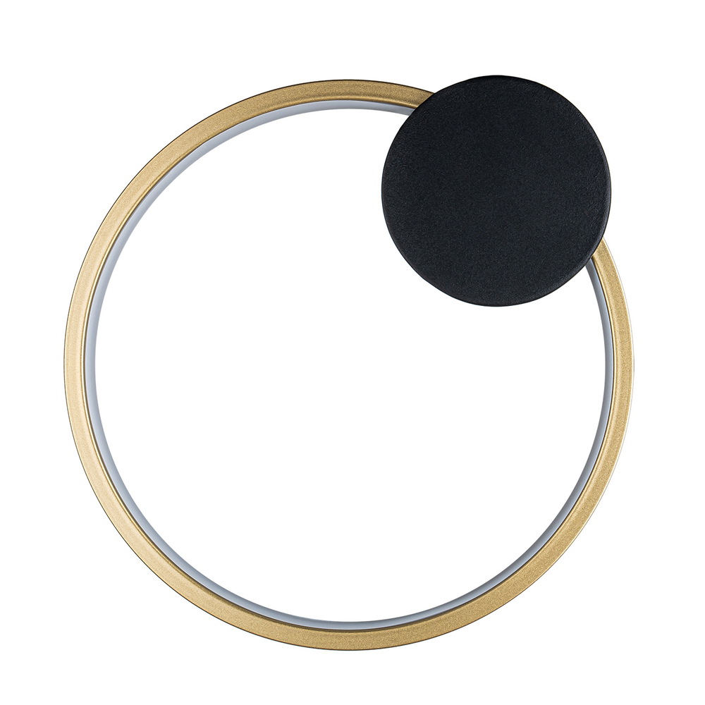 Настенный  светодиодный светильник 15Вт, 1040Лм, 4500К, Ra>80,  металл/силикон, золото/черный