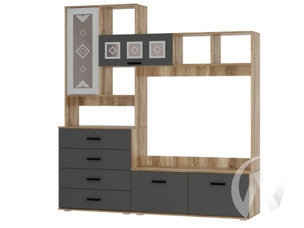 Центральная секция МС Вегас ЦС-03 (дуб каньон/графит)