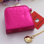 Кошелек детский однотоныый с тиснением "Hello Kitty"