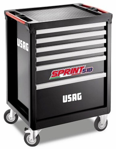 518 SP6V Тележка инструментальная, 6 ящиков, черный цвет, USAG (Италия)