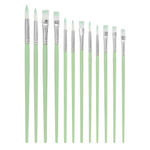 Кисть для рисования Basir художественная, нейлон, набор из 12 шт, 3 цвета корпуса