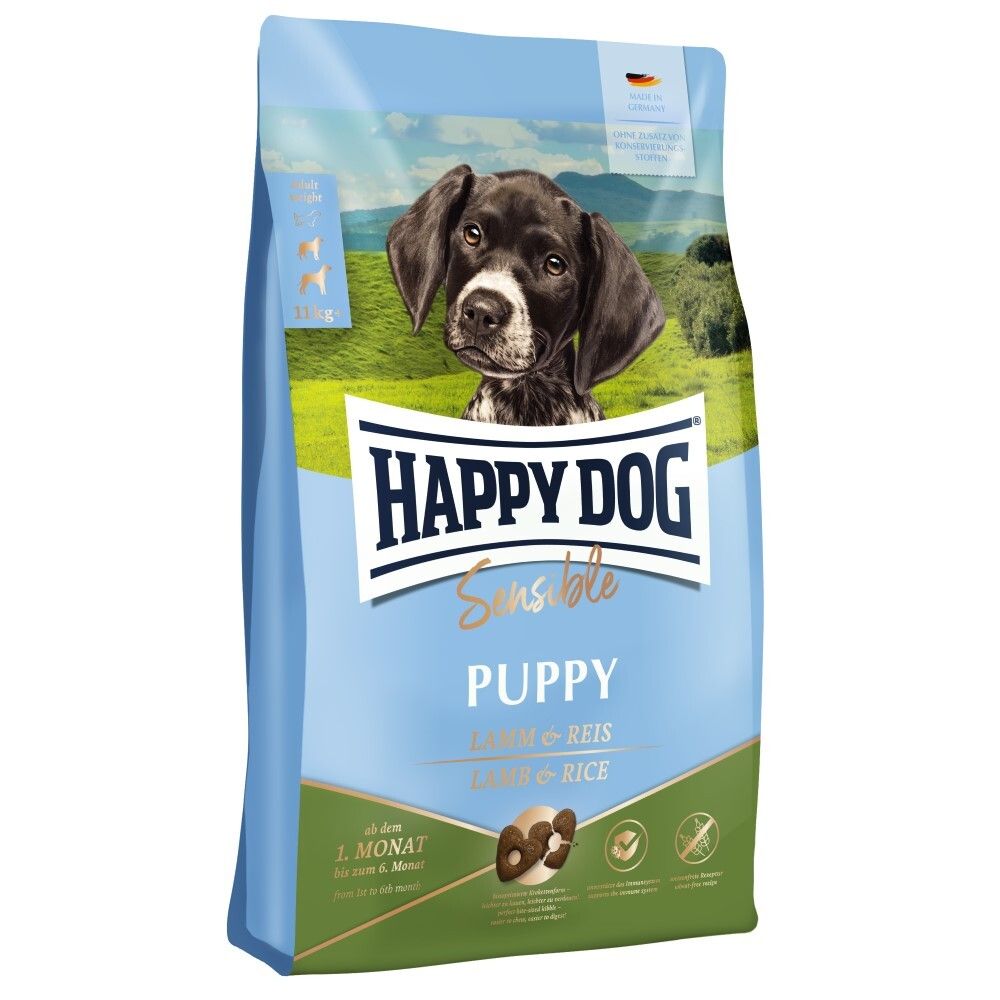 Happy Dog Puppy Lamb&amp;Rice - корм для щенков средних и крупных пород (от 4 недель до 6 месяцев) с чувствительным пищеварением с ягненком и рисом (Sensible Puppy Lamb&amp;Rice)