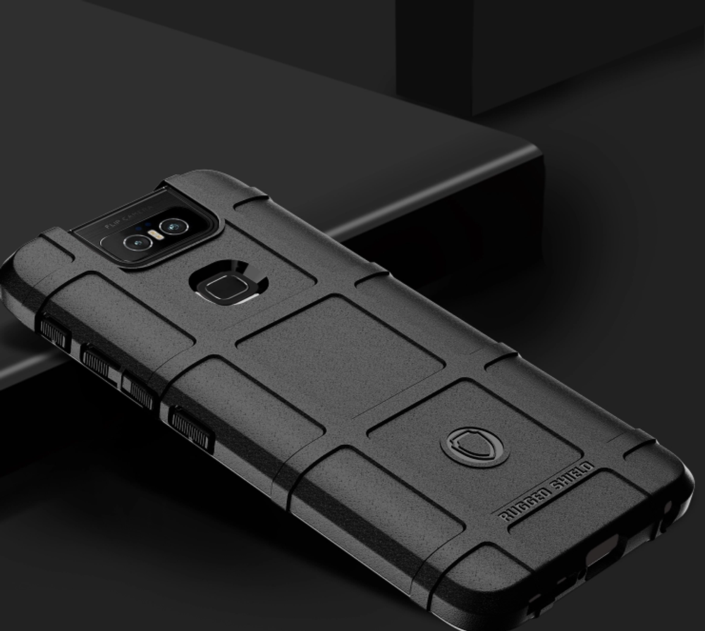 Чехол для Asus ZenFone 6 (ZenFone 6Z) цвет Black (черный), серия Armor от Caseport