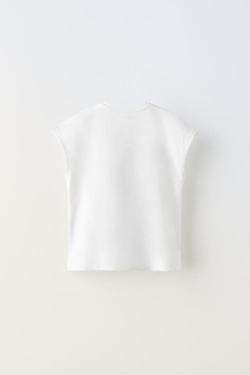 ZARA ФУТБОЛКА С ДЕКОРАТИВНЫМИ ДЕТАЛЯМИ, БЕЛЫЙ