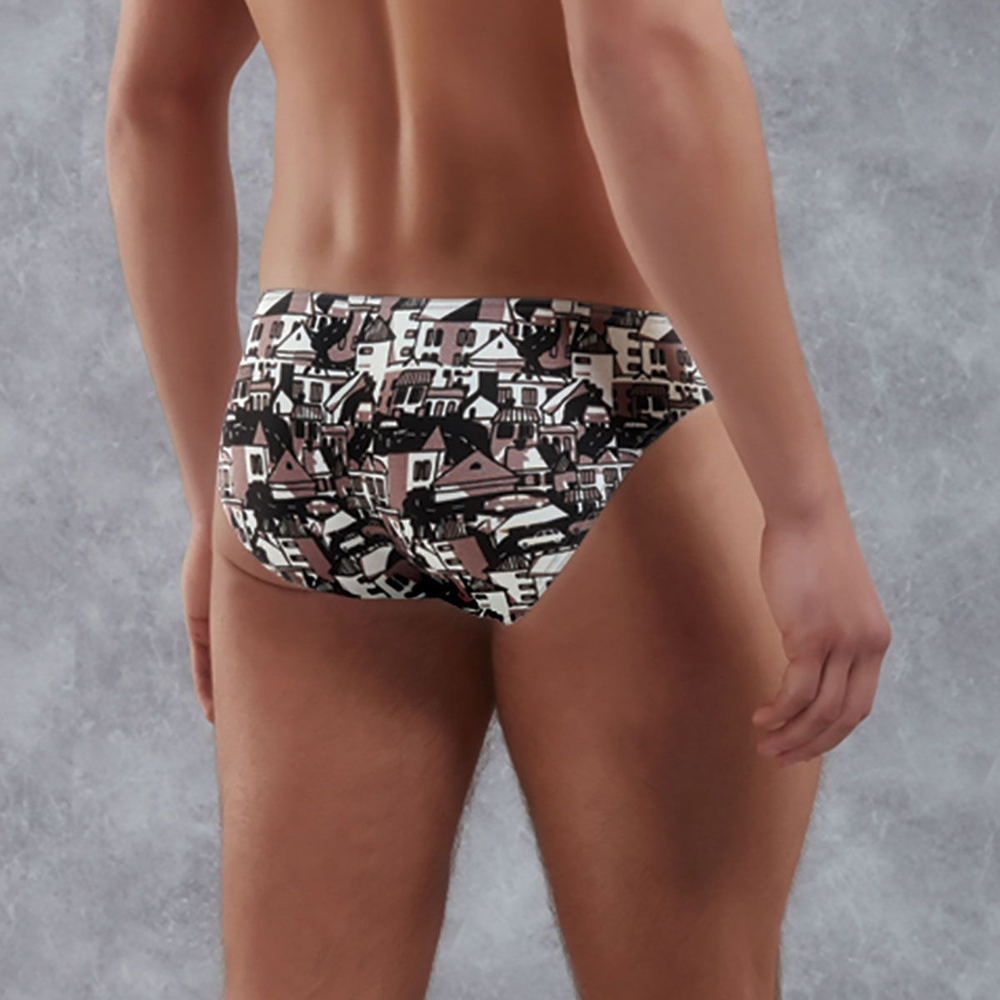 Мужские трусы-слипы с принтом в виде улиц города Doreanse Old City (Размер: 2X) (Цвет: разноцветный)