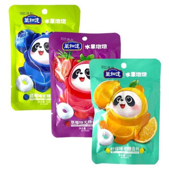 Конфеты WanHeDa со вкусом клубники (без сахара), 15 г