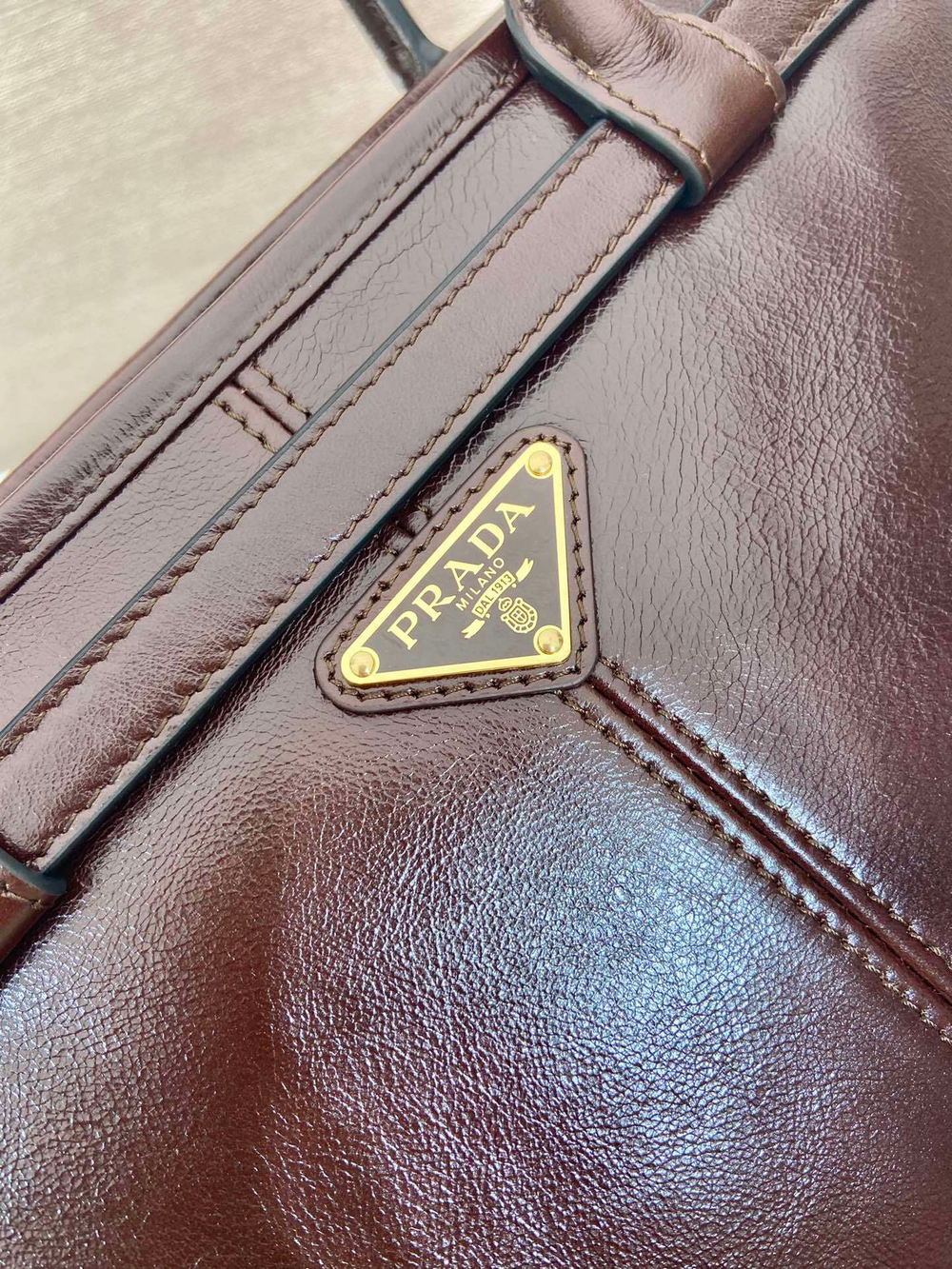 Prada Extra Large Leather Handbag 42 cm