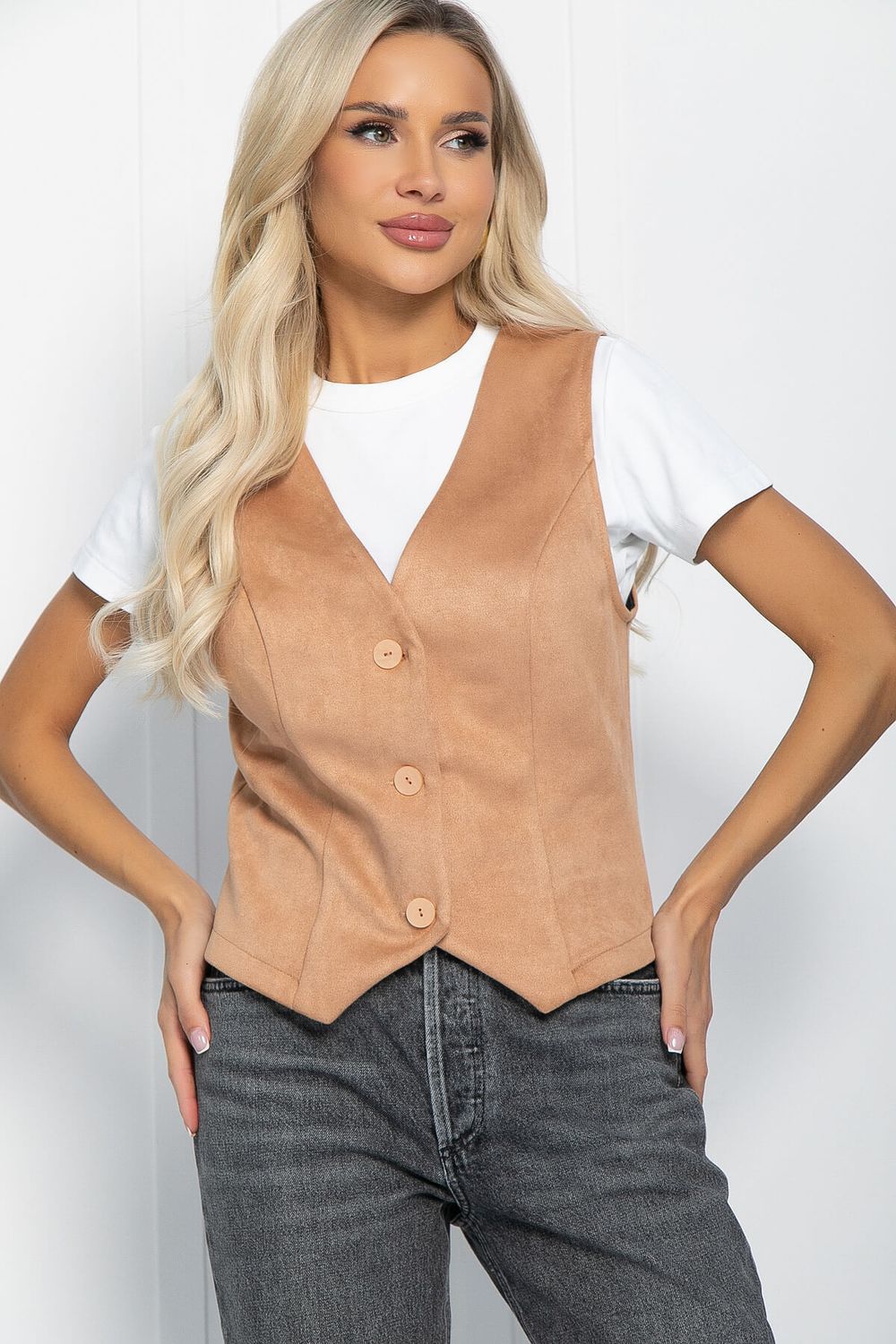 Жилет Силуэт (персиковый) Б11461 LT Collection