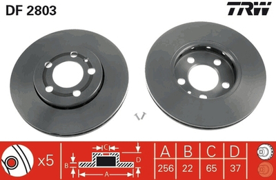 TRW - DF2803-TRW - Brake Disc