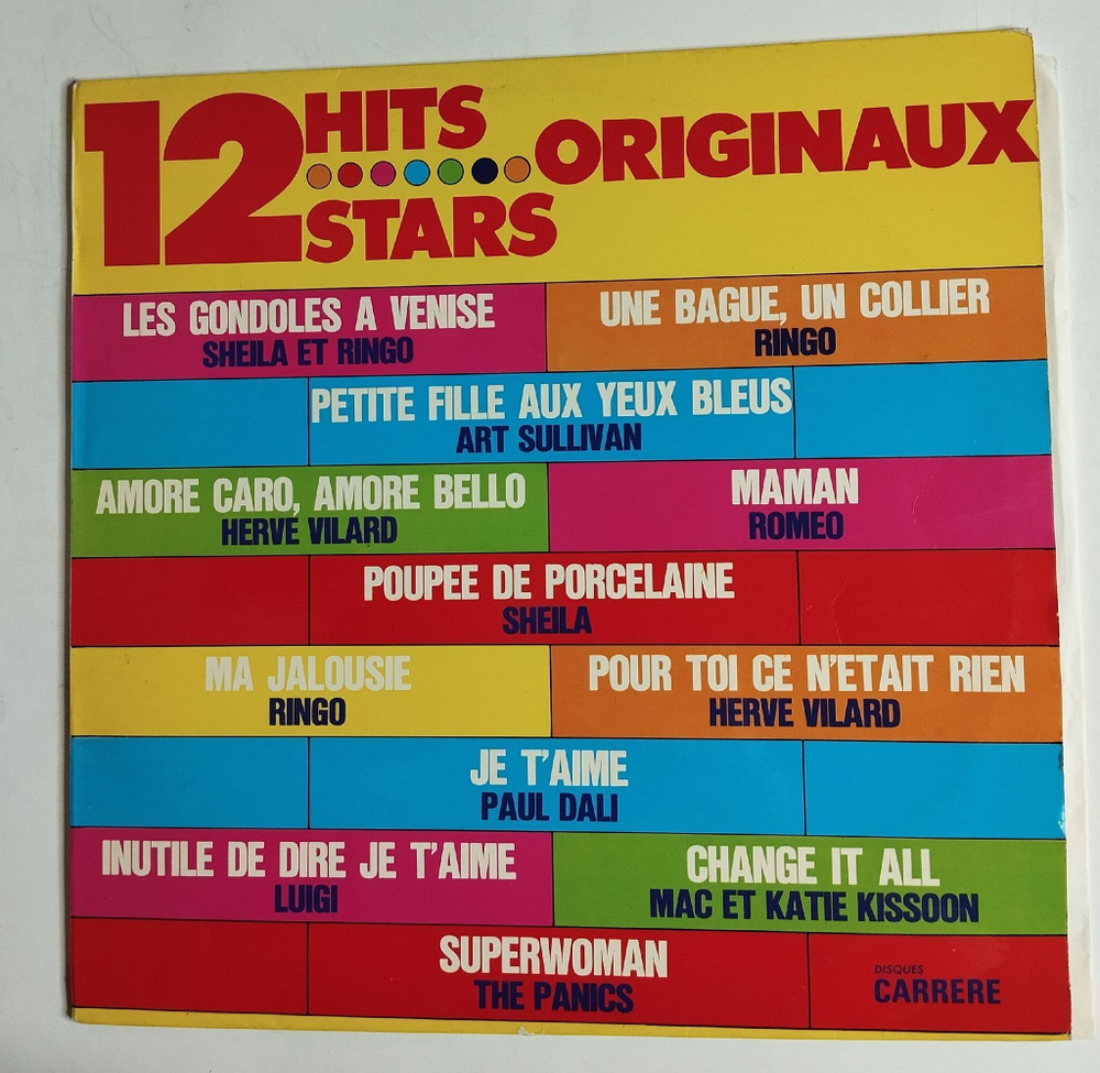 Винтажная виниловая пластинка LP Сборник 12 Hits 12 Stars (France 1983)