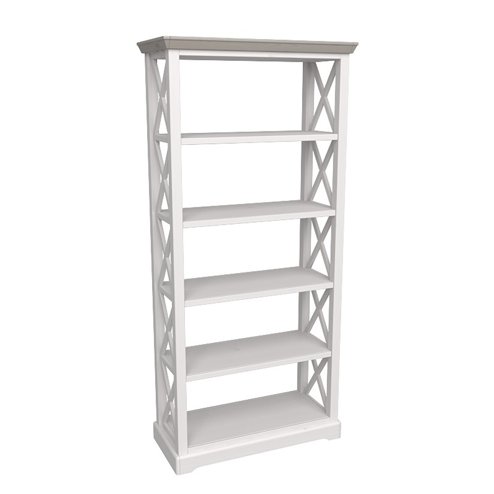 Стеллаж «Форест» сквозной белый воск/антрацит